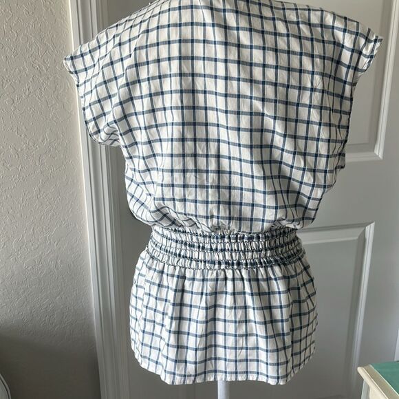 Max Studios Button Down Spread Collar Embroidered Stripes Self Tie Sash NWT SZ M - Picture 8 of 12